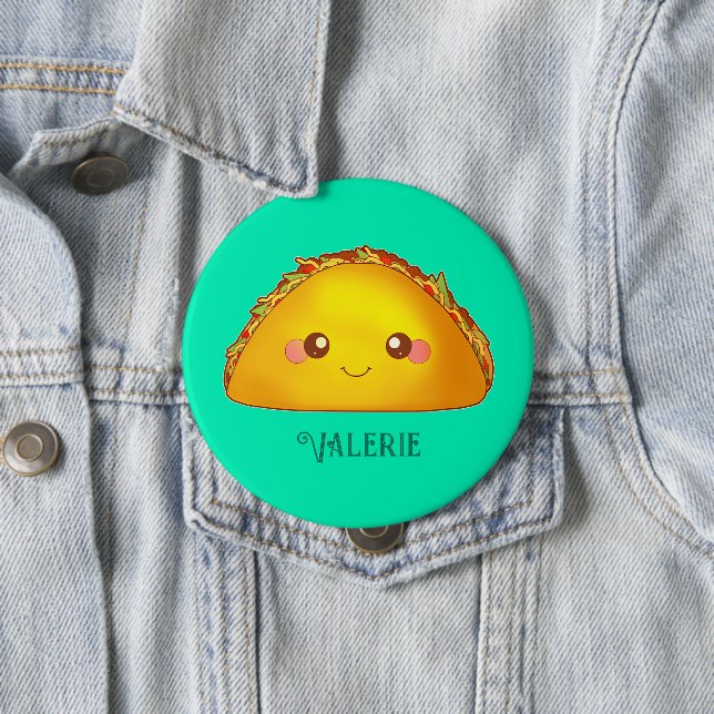 Badge Rond 10 Cm Taco de boeuf haché mexicain (En situation)