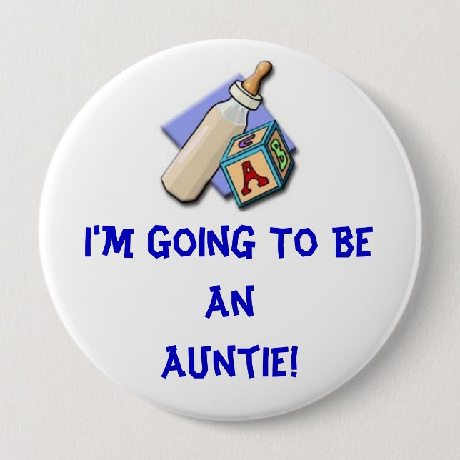 Badge Rond 10 Cm Tante Button (Devant)