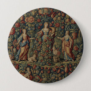Badge Rond 10 Cm Tapisserie Abundia Bonne Fortune + Prospérité
