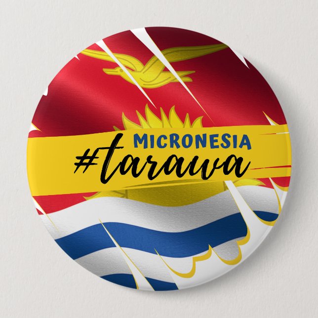 Badge Rond 10 Cm Tarawa, bouton Kiribati (Devant)