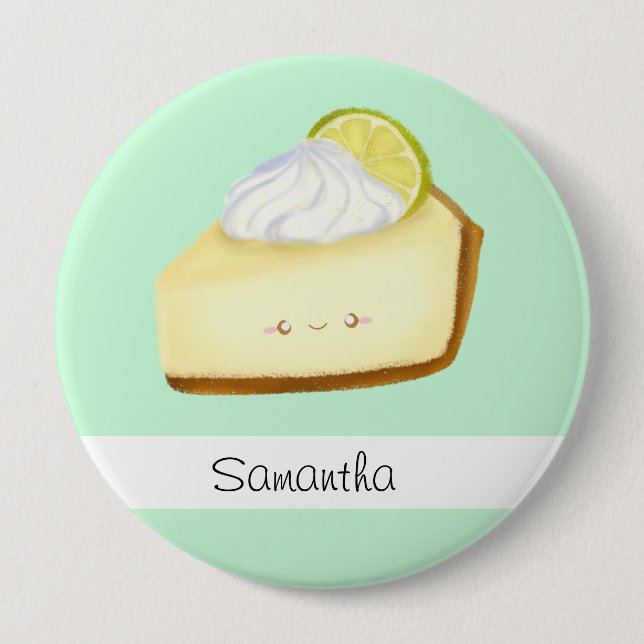 Badge Rond 10 Cm Tarte à citron vert à clé mignonne (Devant)