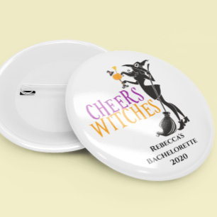 Badge Rond 10 Cm Tchin Sorcières Cocktail Halloween Enterrement de