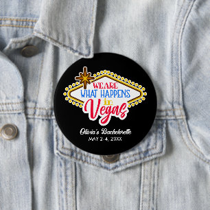 Badge Rond 10 Cm Tenue de fête de Bachelorette à Las Vegas Bouton p