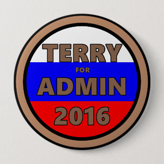 Badge Rond 10 Cm Terry pour le bouton d'Admin 2016