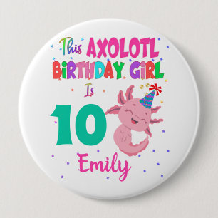 Badge Rond 10 Cm This Axolotl Girl is Amphibian Salamander