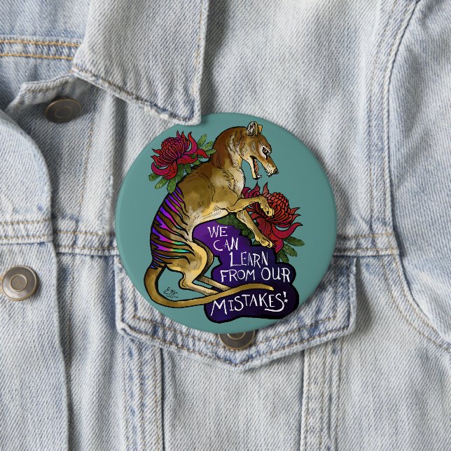 Badge Rond 10 Cm Thylacine : nous pouvons apprendre (En situation)