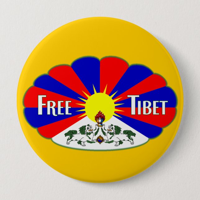 Badge Rond 10 Cm Tibet libre (Devant)