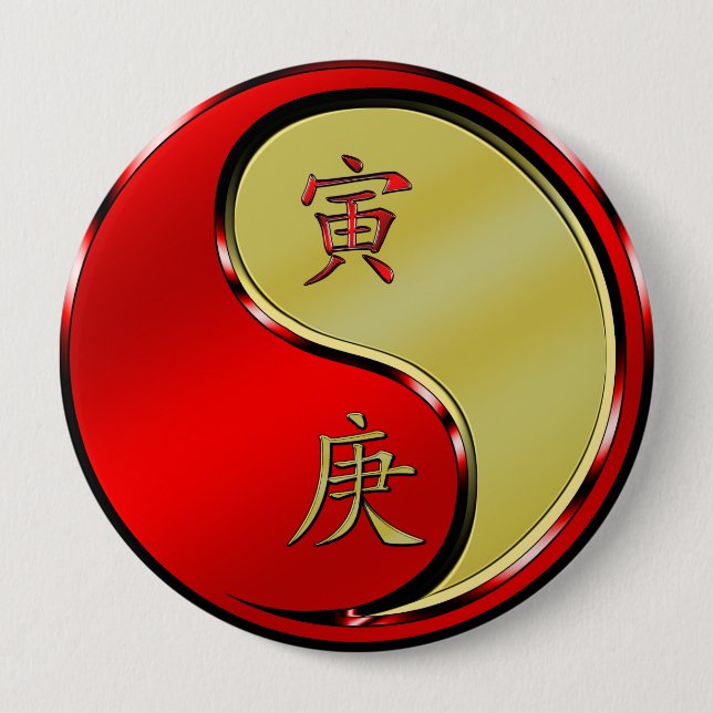 Badge Rond 10 Cm Tigre de Métal (Devant)