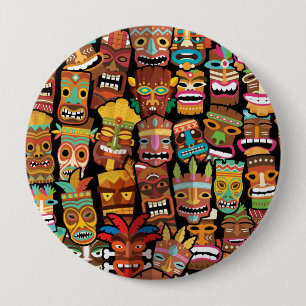 Badge Rond 10 Cm TIKI Pattern 4