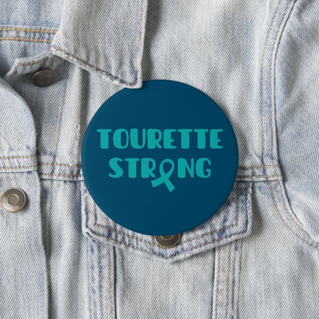 Badge Rond 10 Cm Tourette Boutons forts (En situation)