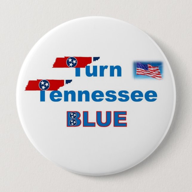 BADGE ROND 10 CM TOURNEZ LE TN BLEU (Devant)