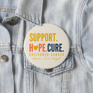 Badge Rond 10 Cm traitement de soutien du cancer infantile Nom pers