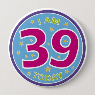 Badge Rond 10 Cm trente-neuvième Insigne d'anniversaire