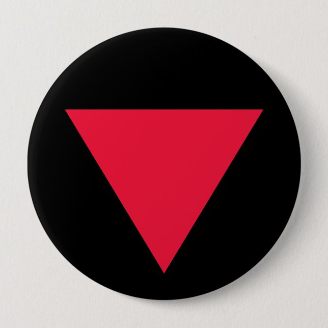 Badge Rond 10 Cm triangle rouge inversé (Devant)