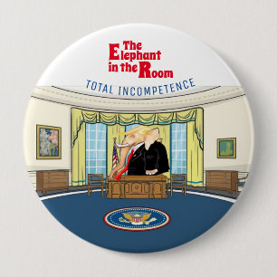 Badge Rond 10 Cm Trump est l'éléphant dans la salle