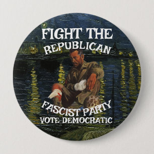 BADGE ROND 10 CM TRUMP TL WT HG REMÈDE CONTRE LE CANCER SOINS DE SA