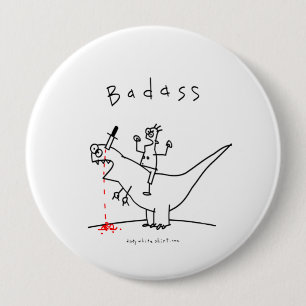 Badge Rond 10 Cm Type de dinosaure de Badass