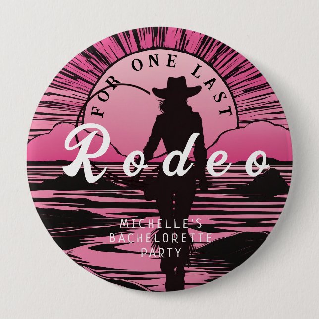 Badge Rond 10 Cm Une dernière rodeo pour la future mariée (Devant)