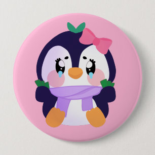 Badge Rond 10 Cm Unique Broke Cute Penguin