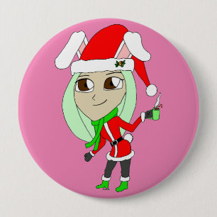 Badge Rond 10 Cm vacances chibi bunnygirl
