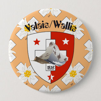 Badge Rond 10 Cm Valais / Valais Suisse-Suisse Buttons