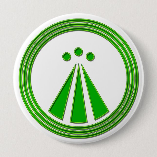 Badge Rond 10 Cm Vert de néon de symbole d'OBOD (Devant)