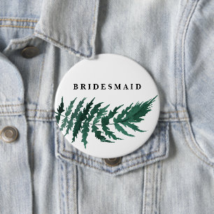 Badge Rond 10 Cm Vert frais Aquarelle Mariage Bridesmaid