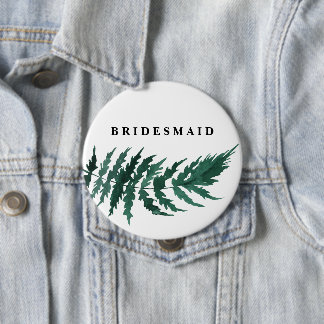 Badge Rond 10 Cm Vert frais Aquarelle Mariage Bridesmaid