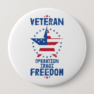 Badge Rond 10 Cm Vétéran - Opération Liberté Irakienne Patriotiqu