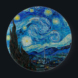 Badge Rond 10 Cm Vincent van Gogh, Starry Night<br><div class="desc">Starry Night,  célèbre peinture de Vincent van Gogh</div>