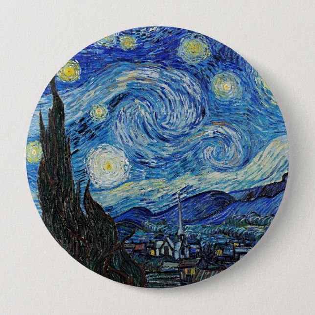 Badge Rond 10 Cm Vincent van Gogh, Starry Night (Devant)
