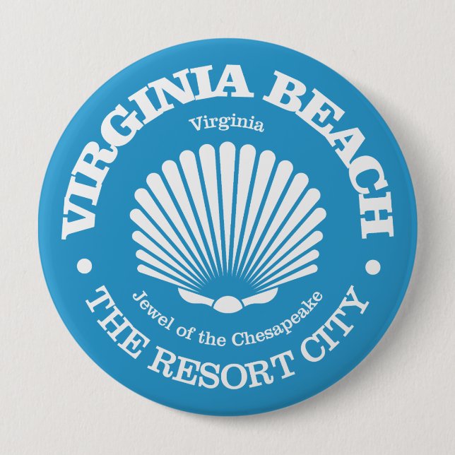 Badge Rond 10 Cm Virginia Beach (coquillage) (Devant)