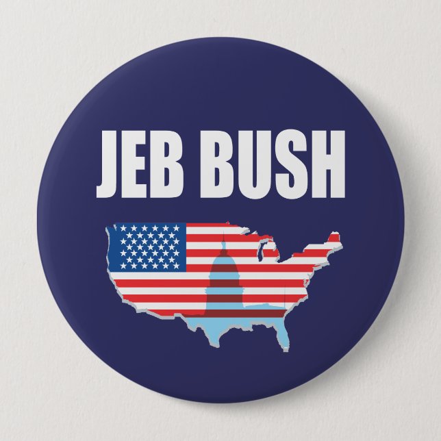 Badge Rond 10 Cm Vitesse d'élection de JEB BUSH (Devant)