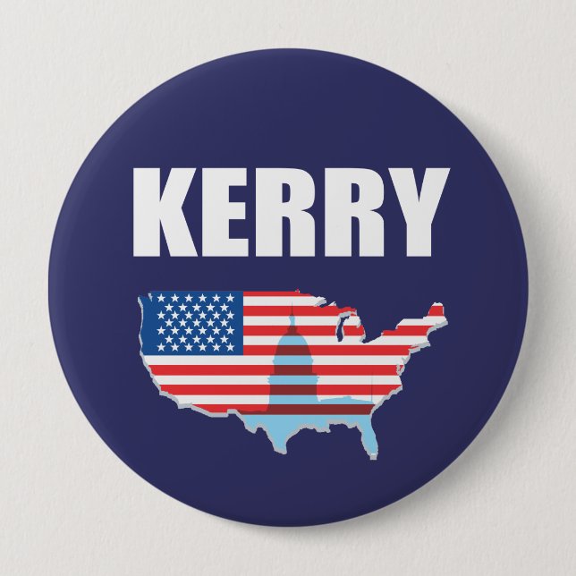 Badge Rond 10 Cm Vitesse d'élection de JOHN KERRY (Devant)