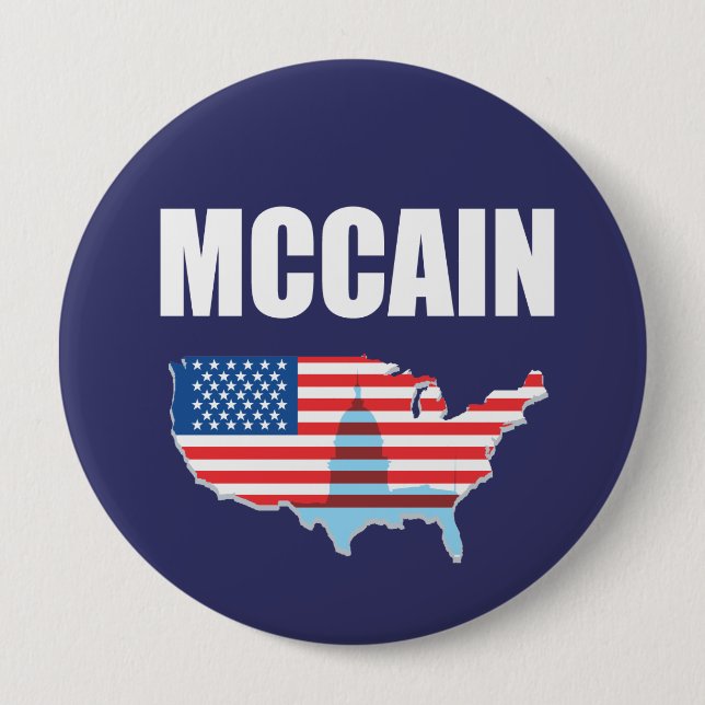 Badge Rond 10 Cm Vitesse d'élection de JOHN MCCAIN (Devant)