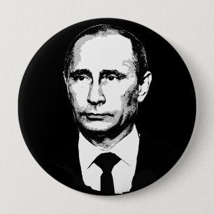 Badge Rond 10 Cm Vladamir Poutine font face