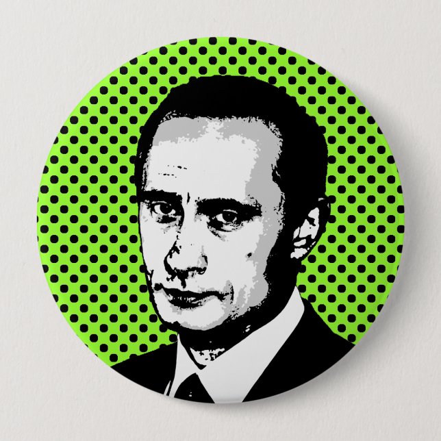 Badge Rond 10 Cm Vladimir Poutine (Devant)