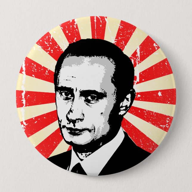 Badge Rond 10 Cm Vladimir Poutine (Devant)