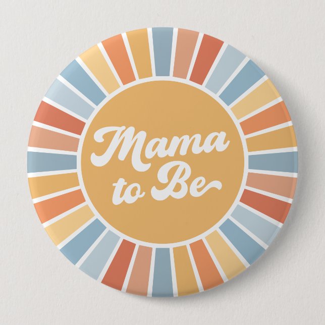 Badge Rond 10 Cm Voici le Baby shower Son Retro Sunshine Boy (Devant)
