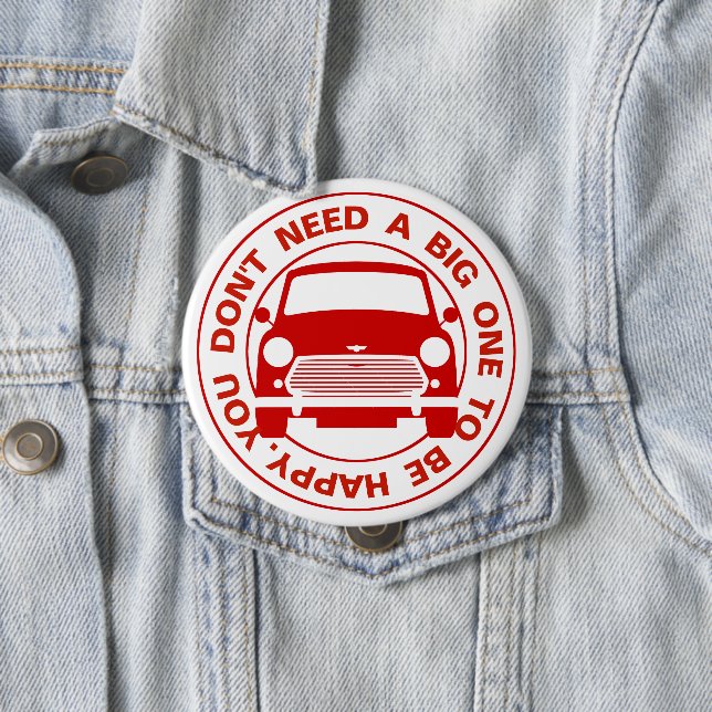 Badge Rond 10 Cm Voiture classique Austin Mini Cooper (En situation)