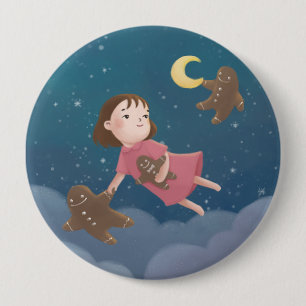 Badge Rond 10 Cm Vol avec pain d'épices Cookies Dream