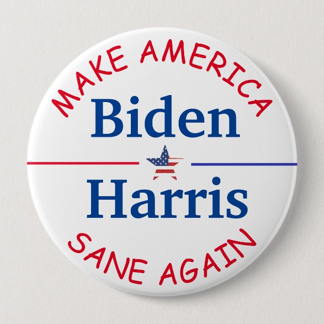 Badge Rond 10 Cm Vote Biden et Harris American Flag Élection 2020 (Devant)