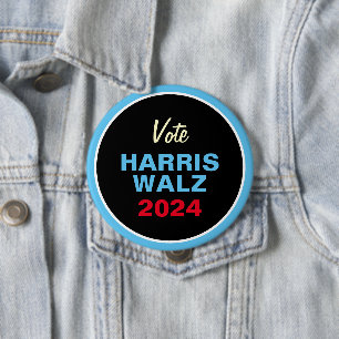 Badge Rond 10 Cm Vote Campagne HARRIS WALZ 2024