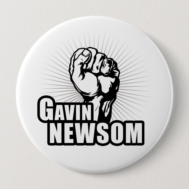 Badge Rond 10 Cm Vote Gavin Newsom (Devant)