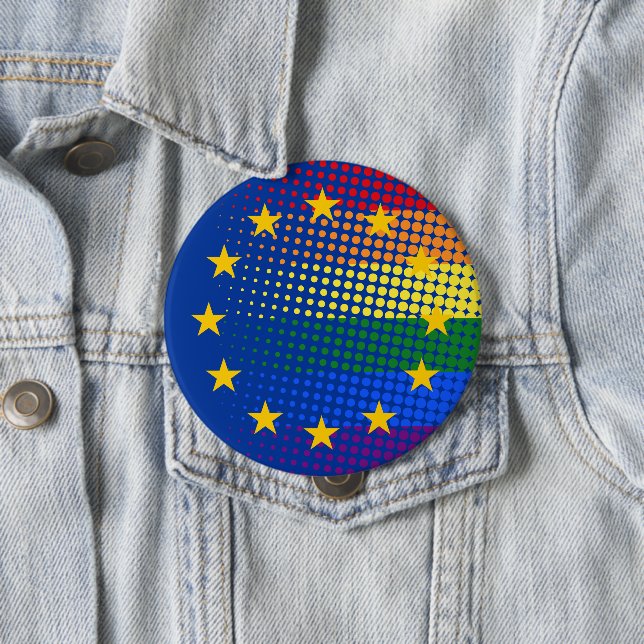 Badge Rond 10 Cm Voter Pour Notre Future Europe Election Pride Arc  (En situation)
