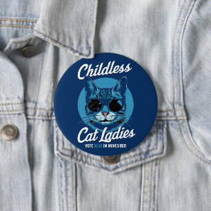 Badge Rond 10 Cm Votez Démocrates Bleus sans enfants, Chat Dames 20
