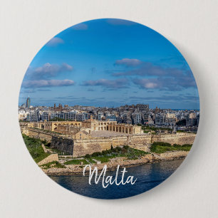 Badge Rond 10 Cm Vue panoramique de Sliema à Malte