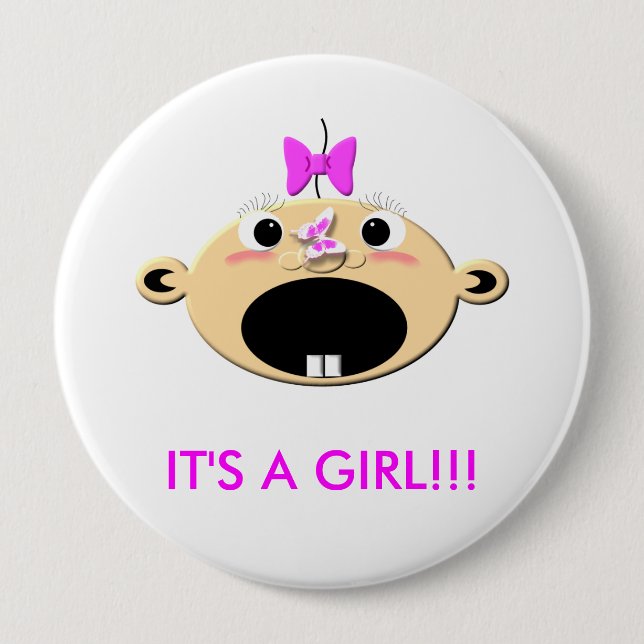 Badge Rond 10 Cm WButtfbigmouth, C'est UNE FILLE ! ! ! (Devant)