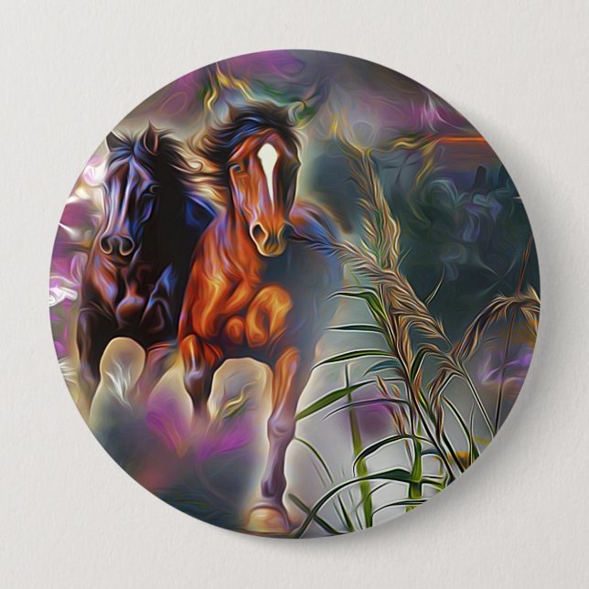 Badge Rond 10 Cm Wild gallop (Devant)