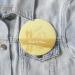 Badge Rond 10 Cm Yellow Heart Beach Wedding<br><div class="desc">Misty Beach Wedding T-shirts,  Cards,  Magnets,  Buttons,  Stickers,  Aprons,  Mousepads and Wedding Favors Swirled and Grunged</div>